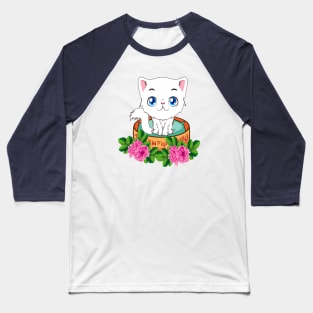 Cute Cat Animal Chubby Baseball T-Shirt